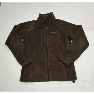 Columbia Fleece Jacket Womens Small Brown Hiking Outdoors Casual Full Zip